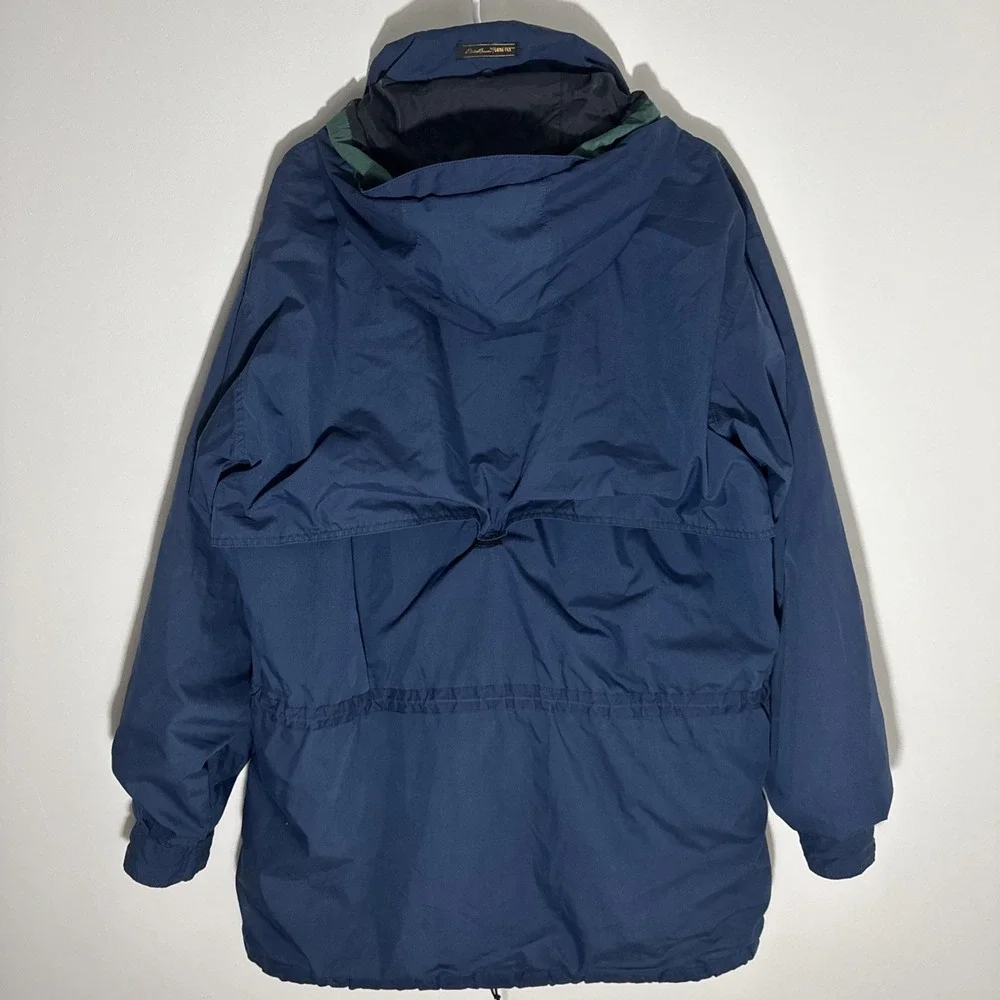 Vintage 90s Eddie Bauer Gore-Tex Hooded Mountain Parka Jacket Coat Blue Mens XL